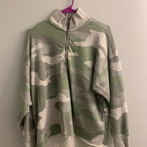 Green camo quarter zip from American Eagle